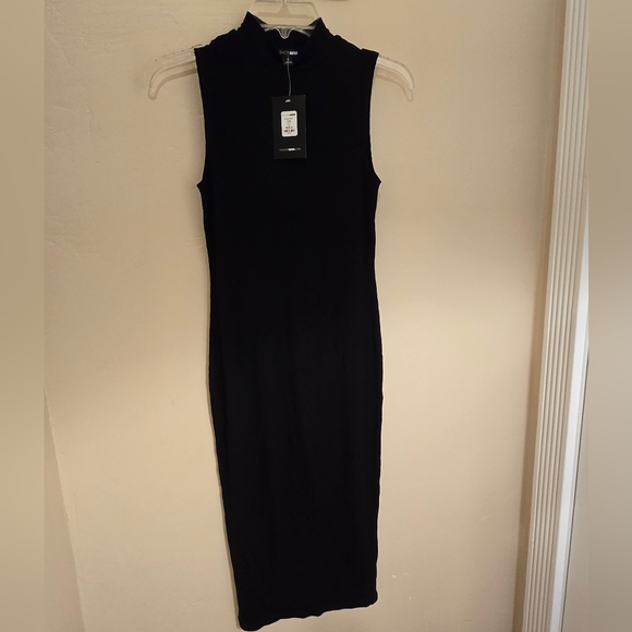 Black. Ribbed Midi Dress Size Small by Fashion Nova Rydell Midi Dress - Picture 2 of 9